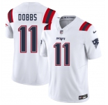 Men's New England Patriots #11 Joshua Dobbs White 2025 F.U.S.E. Vapor Limited Football Stitched Jersey