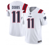 Men's New England Patriots #11 Joshua Dobbs White 2025 F.U.S.E. Vapor Limited Football Stitched Jersey