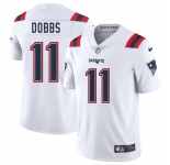 Men's New England Patriots #11 Joshua Dobbs White 2025 Vapor Limited Football Stitched Jersey