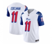 Men's New England Patriots #11 Julian Edelman White Blue 2023 F.U.S.E. Vapor Limited Football Stitched Jersey