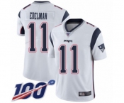 Men's New England Patriots #11 Julian Edelman White Vapor Untouchable Limited Player 100th Season Football Jersey