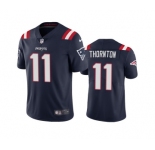 Men's New England Patriots #11 Tyquan Thornton Navy Vapor Untouchable Limited Stitched Jersey