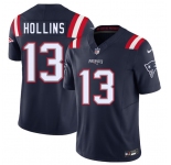 Men's New England Patriots #13 Mack Hollins Navy 2025 F.U.S.E. Vapor Limited Football Stitched Jersey