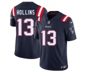Men's New England Patriots #13 Mack Hollins Navy 2025 F.U.S.E. Vapor Limited Football Stitched Jersey