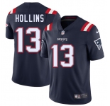 Men's New England Patriots #13 Mack Hollins Navy 2025 Vapor Limited Football Stitched Jersey