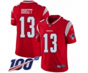 Men's New England Patriots #13 Phillip Dorsett Limited Red Inverted Legend 100th Season Football Jersey