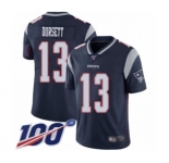 Men's New England Patriots #13 Phillip Dorsett Navy Blue Team Color Vapor Untouchable Limited Player 100th Season Football Jersey