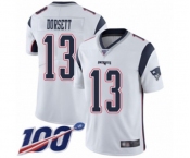 Men's New England Patriots #13 Phillip Dorsett White Vapor Untouchable Limited Player 100th Season Football Jersey