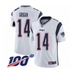 Men's New England Patriots #14 Steve Grogan White Vapor Untouchable Limited Player 100th Season Football Jersey