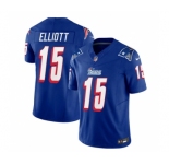 Men's New England Patriots #15 Ezekiel Elliott Blue 2023 F.U.S.E. Vapor Limited Football Stitched Jersey