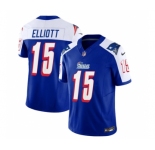 Men's New England Patriots #15 Ezekiel Elliott Blue White 2023 F.U.S.E. Vapor Limited Football Stitched Jersey