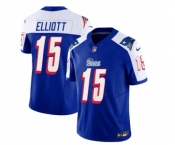 Men's New England Patriots #15 Ezekiel Elliott Blue White 2023 F.U.S.E. Vapor Limited Football Stitched Jersey