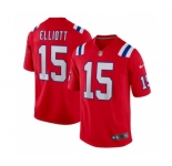 Men's New England Patriots #15 Ezekiel Elliott Red Stitched Game Jersey