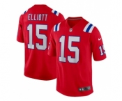 Men's New England Patriots #15 Ezekiel Elliott Red Stitched Game Jersey