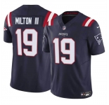 Men's New England Patriots #19 Joe Milton III Navy 2024 F.U.S.E. Vapor Limited Football Stitched Jersey