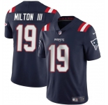 Men's New England Patriots #19 Joe Milton III Navy 2024 Vapor Limited Football Stitched Jersey