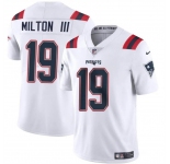 Men's New England Patriots #19 Joe Milton III White 2024 Vapor Limited Football Stitched Jersey