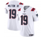Men's New England Patriots #19 Joe Milton III White 2024 Vapor Limited Football Stitched Jersey