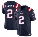 Men's New England Patriots #2 Harold Landry III Navy 2025 F.U.S.E. With 1-Star C Patch Vapor Limited Stitched Jersey