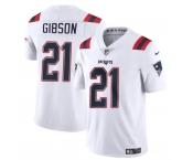 Men's New England Patriots #21 Antonio Gibson White Vapor Limited Football Stitched Jersey