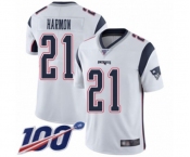 Men's New England Patriots #21 Duron Harmon White Vapor Untouchable Limited Player 100th Season Football Jersey