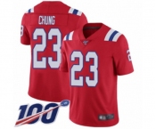 Men's New England Patriots #23 Patrick Chung Red Alternate Vapor Untouchable Limited Player 100th Season Football Jersey