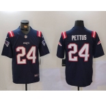 Men's New England Patriots #24 Dell Pettus Navy Vapor Limited Stitched Football Jersey