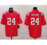 Men's New England Patriots #24 Dell Pettus Red Vapor Limited Stitched Football Jersey