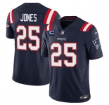 Men's New England Patriots #25 Marcus Jones Navy 2025 F.U.S.E. With 1-Star C Patch Vapor Limited Stitched Jersey