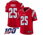 Men's New England Patriots #25 Terrence Brooks Limited Red Inverted Legend 100th Season Football Jersey