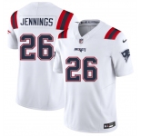 Men's New England Patriots #26 Terrell Jennings White 2025 F.U.S.E. Vapor Limited Stitched Jersey
