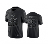 Men's New England Patriots #28 James White Black Reflective Limited Stitched Football Jersey