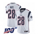 Men's New England Patriots #28 James White Vapor Untouchable Limited Player 100th Season Football Jersey