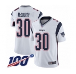 Men's New England Patriots #30 Jason McCourty White Vapor Untouchable Limited Player 100th Season Football Jersey