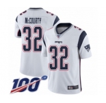 Men's New England Patriots #32 Devin McCourty White Vapor Untouchable Limited Player 100th Season Football Jersey