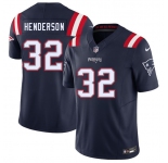 Men's New England Patriots #32 TreVeyon Henderson Navy 2025 F.U.S.E. Vapor Limited Football Stitched Jersey