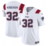 Men's New England Patriots #32 TreVeyon Henderson White 2025 F.U.S.E. Vapor Limited Football Stitched Jersey