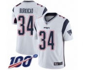 Men's New England Patriots #34 Rex Burkhead White Vapor Untouchable Limited Player 100th Season Football Jersey
