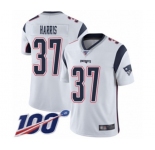 Men's New England Patriots #37 Damien Harris White Vapor Untouchable Limited Player 100th Season Football Jersey