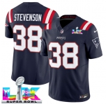 Men's New England Patriots #38 Rhamondre Stevenson Navy 2025 F.U.S.E. Super Bowl LX Patch Vapor Limited Football Stitched Jersey