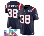 Men's New England Patriots #38 Rhamondre Stevenson Navy 2025 F.U.S.E. Super Bowl LX Patch Vapor Limited Football Stitched Jersey