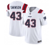 Men's New England Patriots #43 Bradyn Swinson White 2025 F.U.S.E. Vapor Limited Stitched Jersey