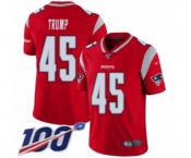 Men's New England Patriots #45 Donald Trump Limited Red Inverted Legend 100th Season Football Jersey