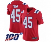 Men's New England Patriots #45 Donald Trump Red Alternate Vapor Untouchable Limited Player 100th Season Football Jersey