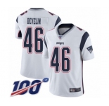 Men's New England Patriots #46 James Develin White Vapor Untouchable Limited Player 100th Season Football Jersey
