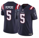 Men's New England Patriots #5 Jabrill Peppers Navy F.U.S.E. With 3-Star C Patch Vapor Limited Stitched Football Jersey
