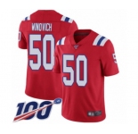 Men's New England Patriots #50 Chase Winovich Red Alternate Vapor Untouchable Limited Player 100th Season Football Jersey
