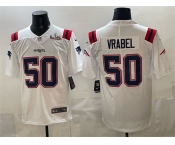 Men's New England Patriots #50 Mike Vrabel White With Super Bowl LX Patch Vapor Limited Stitched Football Jersey