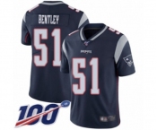 Men's New England Patriots #51 Ja'Whaun Bentley Navy Blue Team Color Vapor Untouchable Limited Player 100th Season Football Jersey