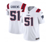 Men's New England Patriots #51 Jack Gibbens White 2025 F.U.S.E. Vapor Limited Football Stitched Jersey